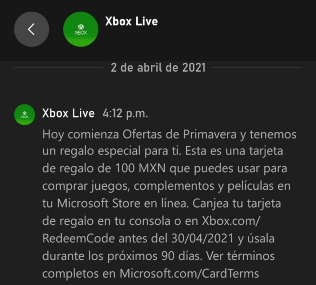 Xbox-está-regalando-códigos-de-100-pesos-a-algunos-jugadores-1